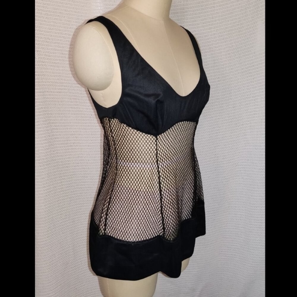 Vintage black mesh tank top
